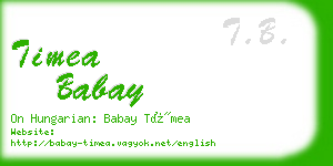 timea babay business card